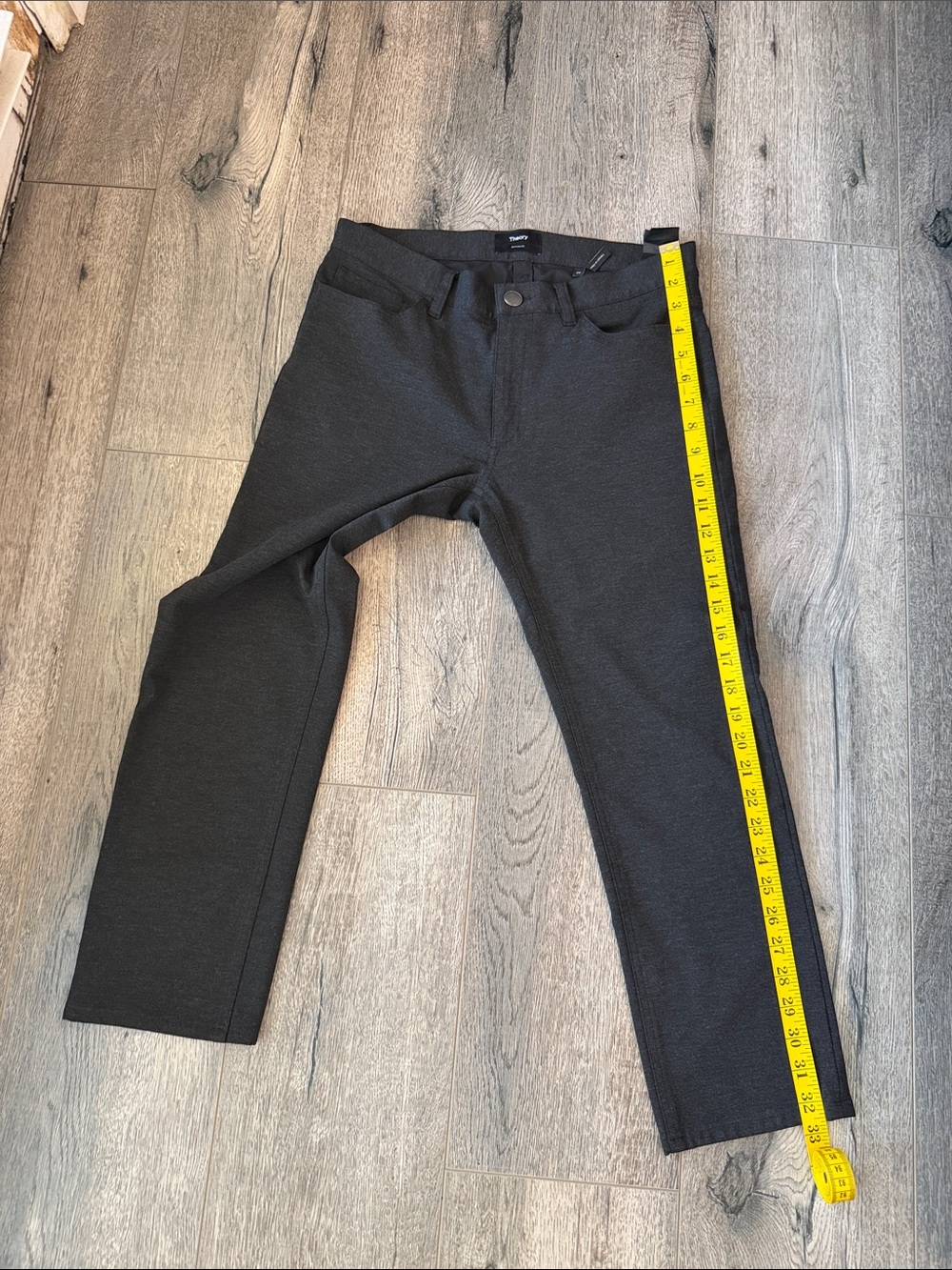 Theory Women's Dark Charcoal Straight Trousers - Picture 8 of 13